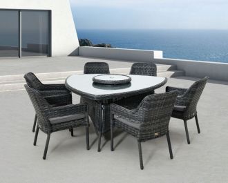 RIVERSIDE jídelní ratanová souprava ANTRACIT