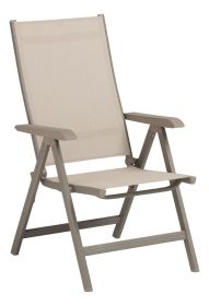 BASIC PLUS polohovací, hliníkové křeslo - taupe / béžová