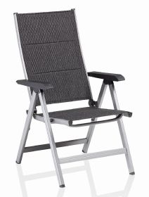 BASIC PLUS PADDED polohovací, hliníkové křeslo - stříbrná / antracit
