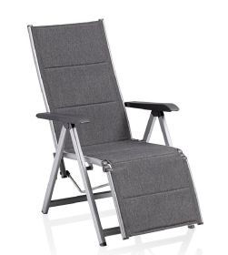 BASIC PLUS PADDED relaxační, polohovací, hliníkové křeslo - stříbrná / antracit
