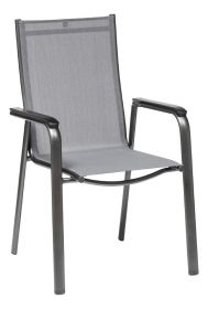 CIRRUS stohovatelné, hliníkové křeslo - antracit/šedá