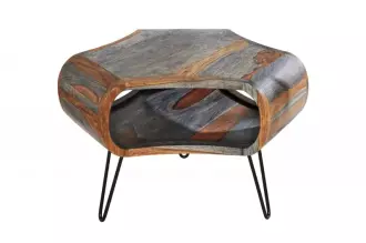 Konferenční stolek SPIN SMOKE 70 CM masiv sheesham - ROZBALENO