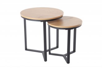 2SET odkládací stolek STUDIO dubový vzhled - rozbaleno