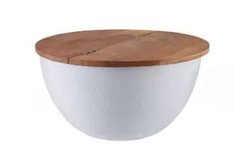 Konferenční stolek ORIENT STORAGE 60 CM bílý masiv mango, II. jakost (B)
