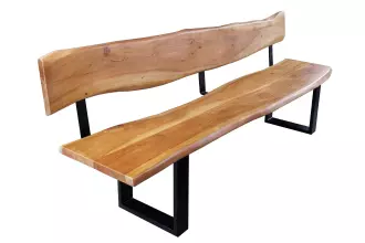 Stolová lavice MAMMUT U HONEY S OPĚRADLEM 200 CM masiv akácie, II. jakost (B)