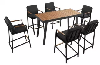 Zahradní 6 místná barová souprava NOFI BLACK
