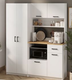 YASEMIN kuchyňská sestava, bílá/dub safírový