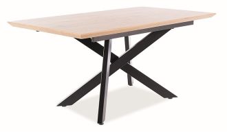Jídelní stůl rozkládací CAPITOL 160x90 dub/černá mat