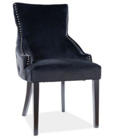 Jídelní čalouněná židle JIRI VELVET černá/černá