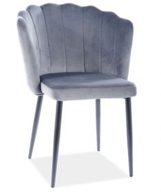 Jídelní čalouněná židle ROUSI velvet šedá/černá