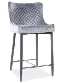Barová židle TIAN B H-2 VELVET šedá/černá