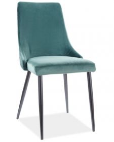 Jídelní čalouněná židle NOPI velvet zelená/černá mat