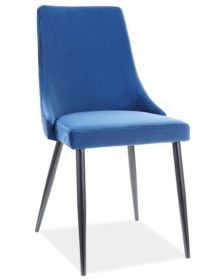 Jídelní čalouněná židle NOPI velvet granátově modrá/černá mat