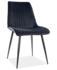 Jídelní čalouněná židle PIKI velvet černá/černá mat