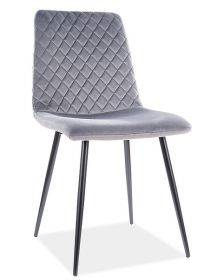 Jídelní čalouněná židle ILJA VELVET šedá/černá