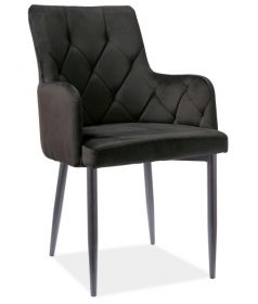 Jídelní čalouněná židle RISA B VELVET černá/černá