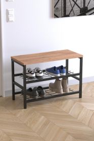 RACK regál na boty, dub/černá
