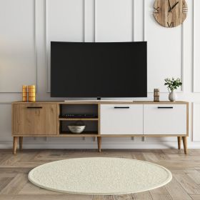 Exxen TV stolek na nožičkách, dub / bílá