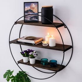 Tulipa stylová nástěnná police, černá / ořech