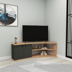 Termera rohový TV stolek, borovice Atlantik / antracit