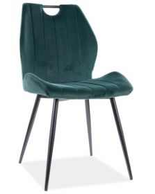 Jídelní čalouněná židle CORA VELVET zelená/černá