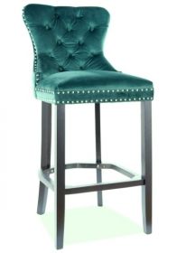 Barová čalouněná židle MARKUS VELVET zelená/černá