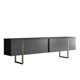 Luxe TV stolek na nožičkách, antracit / zlatá