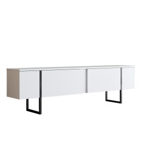 Luxe TV stolek na nožičkách, bílá / černá