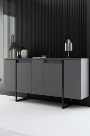 Luxe komoda na nožičkách, antracit / černá