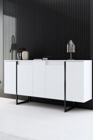 Luxe komoda na nožičkách, bílá / černá