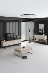LUXE SET obývací sestava, traventine/zlatá