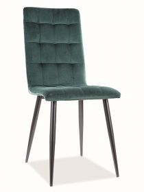 Jídelní čalouněná židle MOTO VELVET zelená/černá