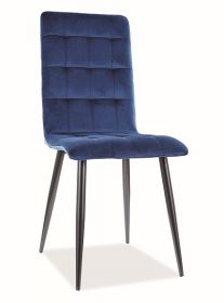 Jídelní čalouněná židle MOTO VELVET granátově modrá/černá