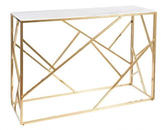 Konzolový stolek ESCADA C II zlatý kov/ bílý mramor