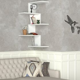 CANIKO závěsný rohový regál, bílá CANIKO závěsný rohový regál, bílá