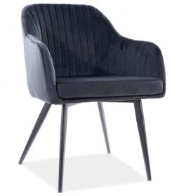 Jídelní čalouněná židle RADANA velvet černá/černá