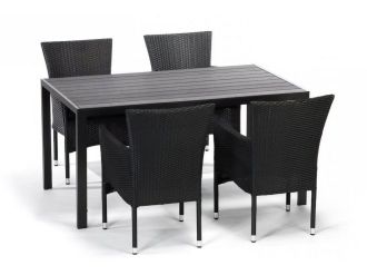 Zahradní sestava BADEN M + 4x HAMBURG černá