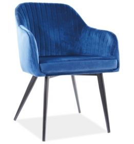 Jídelní čalouněná židle RADANA velvet granátově modrá/černá