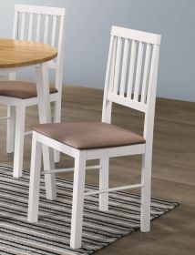 Jídelní čalouněná židle SPLIT bílá/hnědá