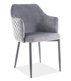 Jídelní čalouněná židle ASTOR velvet šedá/černá