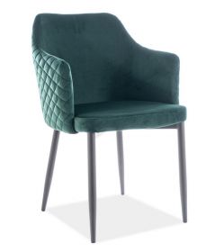 Jídelní čalouněná židle ASTOR velvet zelená/černá