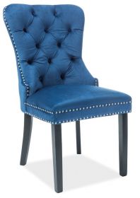 Jídelní čalouněná židle MARKUS VELVET modrá/černá