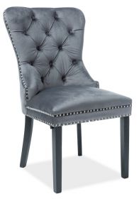 Jídelní čalouněná židle MARKUS VELVET šedá/černá