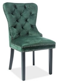 Jídelní čalouněná židle AUGUST VELVET zelená/černá