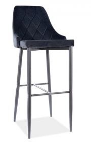 Barová čalouněná židle REX VELVET černá/černá