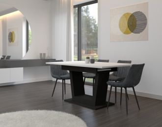 CARLOS stylový jídelní stůl, bílá/černá