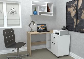 Pracovní stůl STAN dub sonoma/bílá