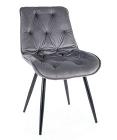 Jídelní čalouněná židle CHEERS II velvet šedá/černá