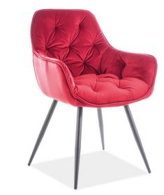 Jídelní čalouněná židle BERI velvet červená bordó/černá