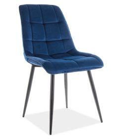 Jídelní čalouněná židle CHIC VELVET granátově modrá/černá